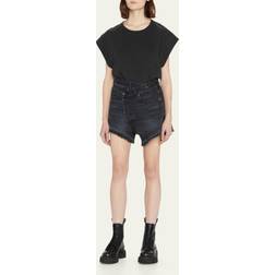 R13 Ssense Exclusive Black Crossover Denim Shorts