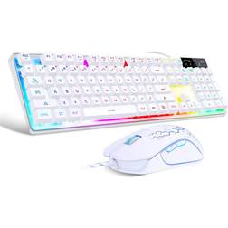 MageGee Gaming Keyboard and Mouse Combo, K1 LED Rainbow Backlit Keyboard with 104 Key Computer PC Gaming Keyboard for PC/Laptop