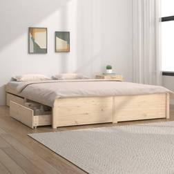 vidaXL brown, 200 Bed Frame with Drawers