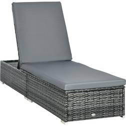 OutSunny Rattan Lounger Garden Recliner Bed