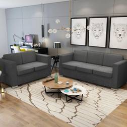 vidaXL sofasæt dele stof mørkegrå Loungesæt