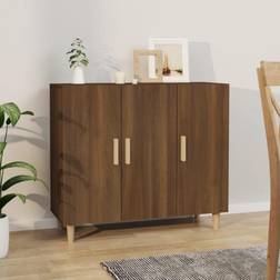 vidaXL Skab 90 x 34 x 80 cm Konstrueret Træ Brun Egetræsfarve Skænk