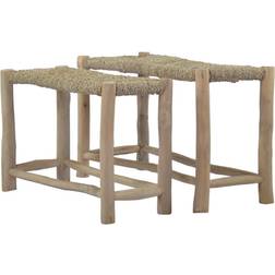 vidaXL Bancs Lot 2 Marron Posidonie Brun Banc de Jardin