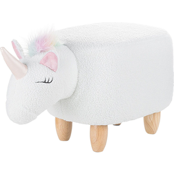 Beliani Pouf Di Tessuto Bianco Unicorn