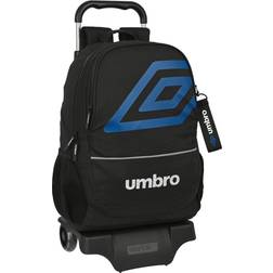 Umbro School Rucksack with Wheels Flash Black