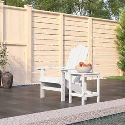 vidaXL Adirondack Con Mesa HDPE - White