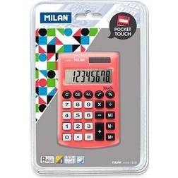 MiLAN Calculadora de bolsillo pocket touch roja 8 digitos