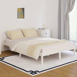 vidaXL Cadre de lit Bois massif de pin 140x200 cm Blanc