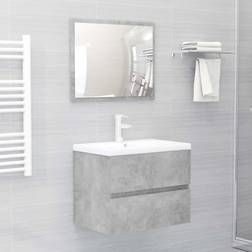 vidaXL Muebles De Baño 2 Piezas Madera Contrachapada Gris Hormigón