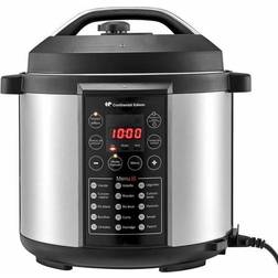 Continental Edison CEMCSP1000I Multicuiseur Autocuisuer Sous Pression 15 Programmes 5.7L 1000W Noir & Inox