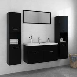 vidaXL Bathroom Furniture Set Black