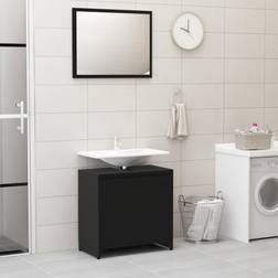 vidaXL Conjunto De Muebles De Baño Madera Contrachapada Negro