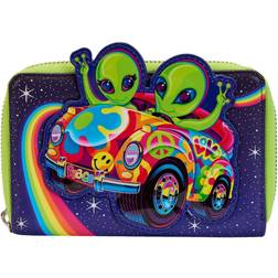 Loungefly Lisa Frank: Cosmic Alien Ride Glow Zip Around Wallet