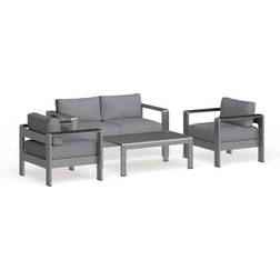 modway Collection EEI-2567-SLV-GRY Outdoor Lounge Set