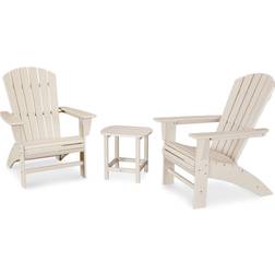 Polywood Nautical 3-piece Adirondack Outdoor Lounge Set