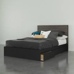 Nexera Full Chinook 3 Drawer Bed Bark Headboard