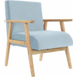 Dkd Home Decor Butaca Poliéster Azul Cielo Madera MDF 61 x 63 x 77 cm Sillón