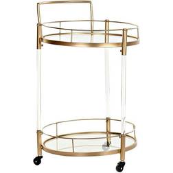 Dkd Home Decor Carro De Cocina Dorado Metal Acrílico 50 x 50 x 80 cm Carrito Mesa