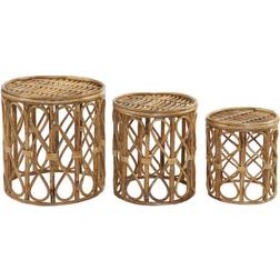 Dkd Home Decor Set of 3 Natural wicker Indskudsbord