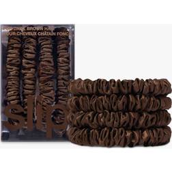 Slip Pure Silk Skinny Scrunchies Colours Dark Brown