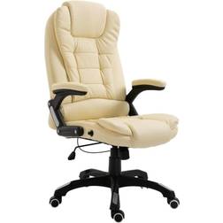 vidaXL De Cuero Sintético Color Crema Silla de oficina