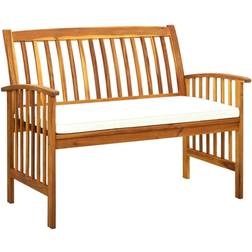 vidaXL Outdoor Patio Bench with Cushion 119 cm Solid Wood Acacia Banco de Jardín