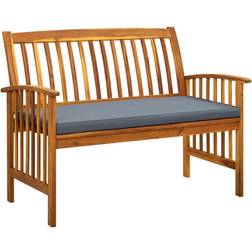 vidaXL Outdoor Patio Bench with Cushion 119 cm Solid Wood Acacia Banco de Jardín