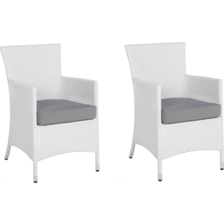 Beliani Lot de 2 Fauteuils de Jardin en Polyrotin Blanc