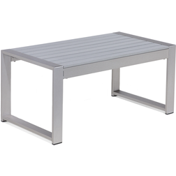 Beliani Mesa De Centro De Aluminio Gris 90 x 50 cm Moderno Balcón Terraza Interior Exterior Salerno