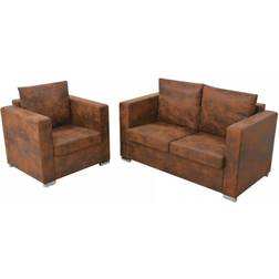 vidaXL Ensemble De Canapés 2 Pcs De Salle De Séjour Sofa Canapé