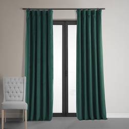 Exclusive Fabrics & Furnishings Blackforest Green Velvet Rod Pocket Blackout