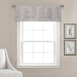 Lush Decor 18 x 52 Light Gray Wave Kitchen Curtain