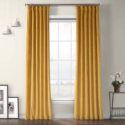 Exclusive Fabrics & Furnishings Half Price Drapes Heritage Plush Velvet Curtains 50 x 96 1 Panel Aztec Gold