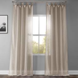 Exclusive Fabrics & Furnishings Solid Faux Linen Sheer Rod Pocket