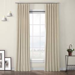 Exclusive Fabrics & Furnishings Half Price Drapes VPYC Heritage Plush Velvet Curtain 50 x 84 Macchiato Beige