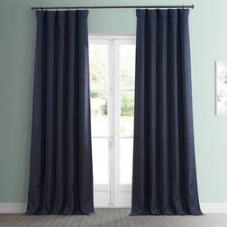 Exclusive Fabrics & Furnishings Nightfall Navy Blue Linen Darkening