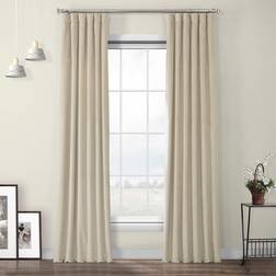 Exclusive Fabrics & Furnishings Half Price Drapes VPYC Heritage Plush Velvet Curtain 50 x 108 Macchiato Beige