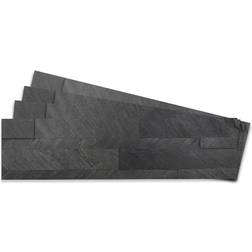 Tic Tac Tiles 4-sheets Dark 6 in. Peel, Stick Self-Adhesive Decorative 3D Stone Tile Backsplash 3.87 sq.ft. pack
