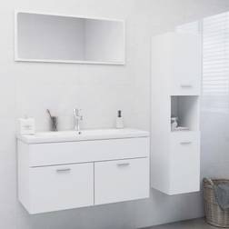 vidaXL Juego De Muebles De Baño Madera De Ingeniería Blanco