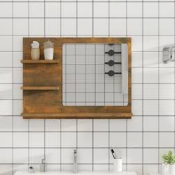 vidaXL Smoked Oak Bathroom Mirror 60 x 10.5 x 45 cm