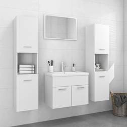 vidaXL Set Mobili Da Bagno Bianco In Truciolato