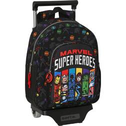 The Avengers Mochila Escolar Con Ruedas Super Heroes Negro 27 x 33 x 10 cm