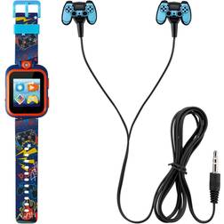 iTouch Playzoom Kid's Dark Blue Orange Game station Touchscreen Smart 42mm with Earbuds Gift Set