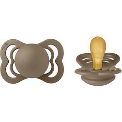 Bibs 0-6M Supreme 2-Pack Latex Pacifiers In Dark Oak Dark Oak 0-6 Months