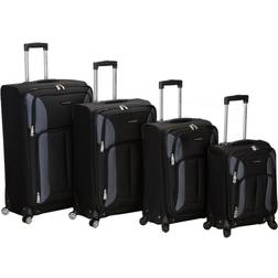 Rockland Impact 4pc Softside Carry Spinner Luggage Set