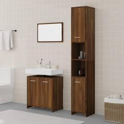 vidaXL Badmöbel-Set Braun Eichen-Optik 3-tlg