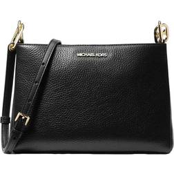 Michael Kors Trisha Medium Pebbled Leather Crossbody Bag - Black