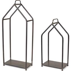 Melrose Black Iron Firewood Frame Set of Two