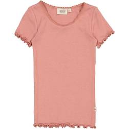 Wheat Kortærmet Blonde Rib T-shirt old rose