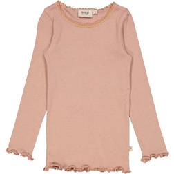 Wheat Langærmet blonde t-shirt rose dawn